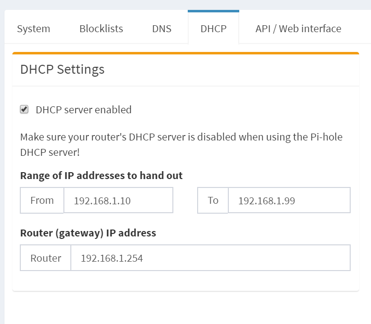 pi-hole-dhcp-server