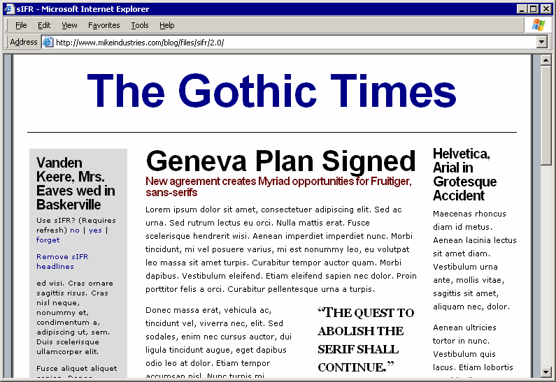 Web Typography Hack: sIFR