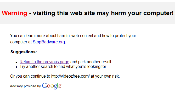 This Site May Harm Your Computer