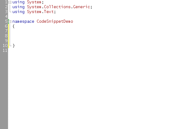 Code Snippets in VS.NET 2005