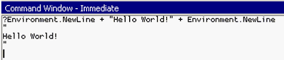 C#, VB.NET, and echoing strings in the VS.NET Immediate Window