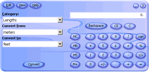 screenshot of Calculator Plus skinned UI