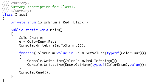 Visual Studio .NET, standard white background color scheme