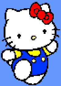 Hello Kitty, enlarged 300% using naive nearest neighbor