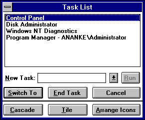 Vintage Windows Task List