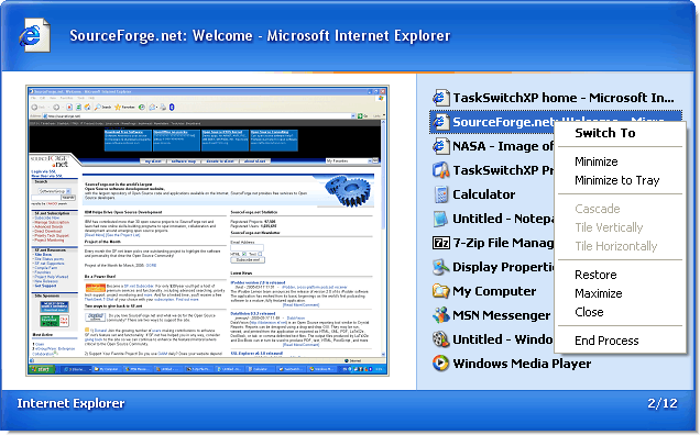 TaskSwitchXP Pro screenshot