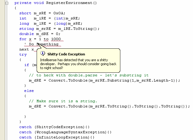 The 'shitty code' exception