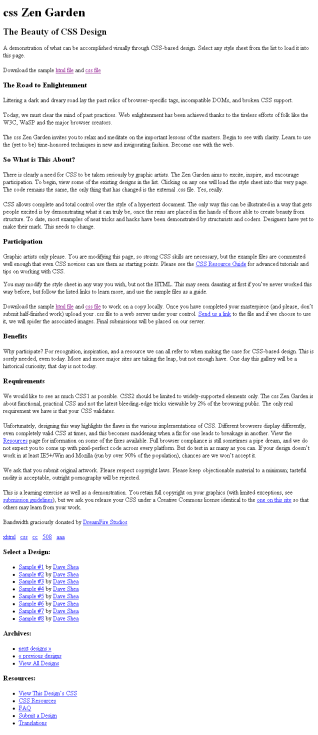 CSS Zen Garden HTML