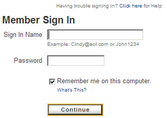 A typical web login UI