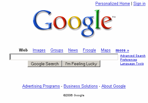 The Google home page