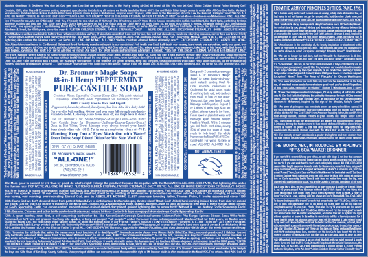 dr bronner peppermint soap label small