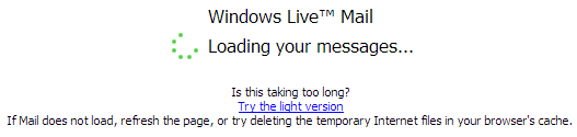 windows live mail loading disclaimer