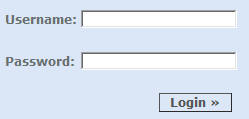 standard login form