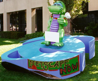 The IE logo on Netscape's lawn