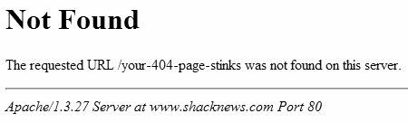 default 404 from Apache webserver