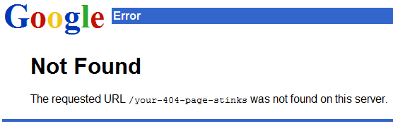 custom 404 page from Google