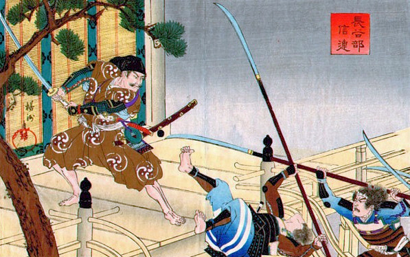 samurai battle, woodblock print