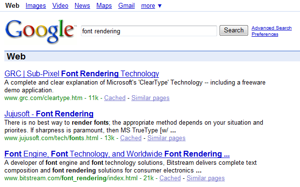 Font rendering in IE7