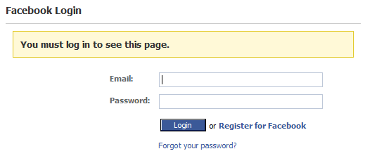 facebook login