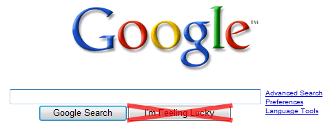 Google: I'm not feeling so lucky.