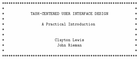 Task Centered User-Interface Design
