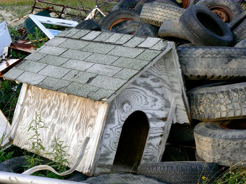 an old doghouse