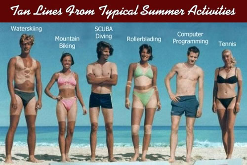Tan Lines From Typical Summer Activities