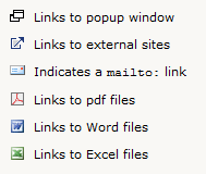 Example of link icons