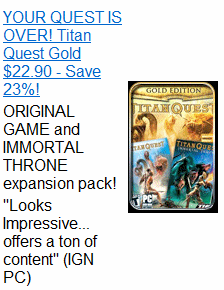 Titan Quest Gold: retail version, $22.90