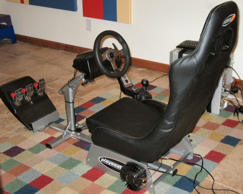 racing simulation rig, overview shot