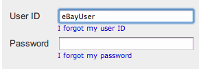 eBay sign in form, Safari 3, closeup