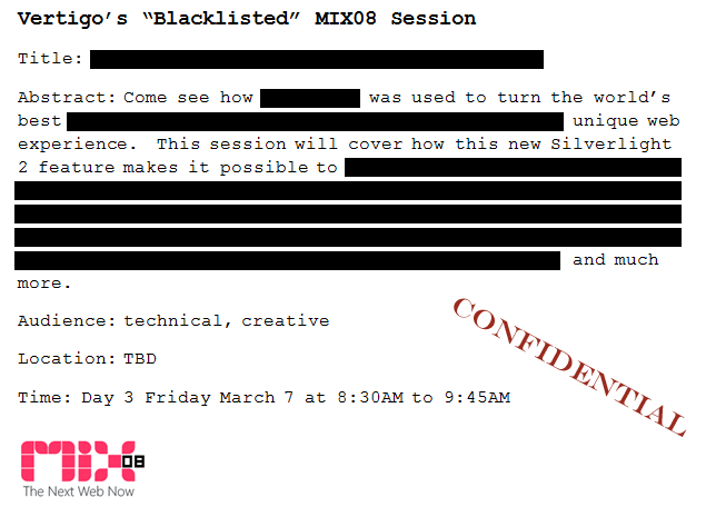 mix08: Vertigo's blacklisted session