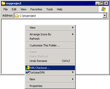 Tortoise 'SVN Checkout...'