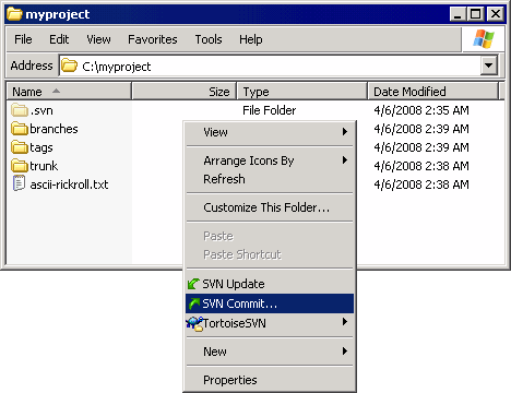 Tortoise 'SVN Commit...'