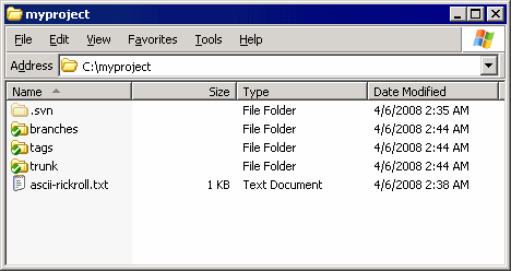 Tortoise folder with source control icon overlays