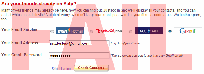 Yelp friends check: EPIC FAIL