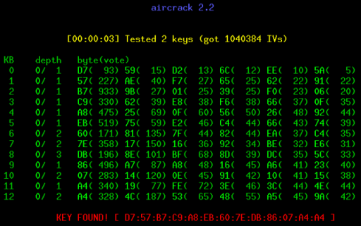 Aircrack screenshot