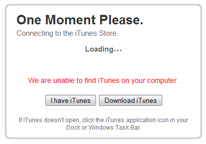 We are unable to find iTunes on your computer.