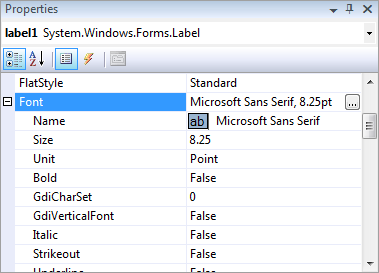 Windows Forms, Visual Studio 2008 default font