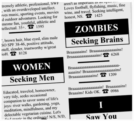 want ad: Zombies Seeking Brains