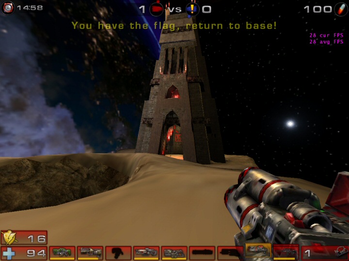 ut2004 running with Pixomatic software rendering, 32bpp and bilinear filtering