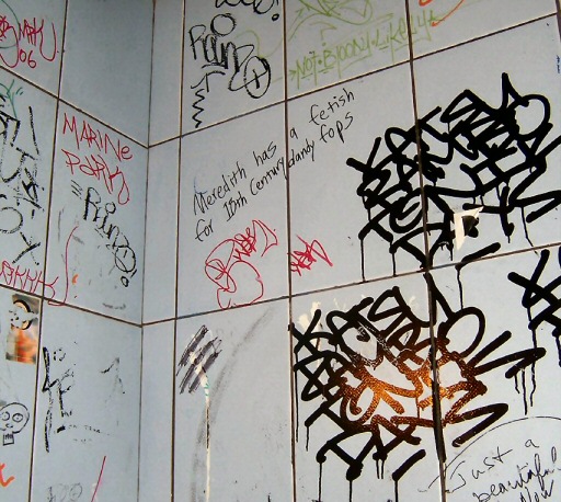bathroom wall graffiti