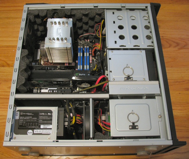 old PC with motherboard assembly in place